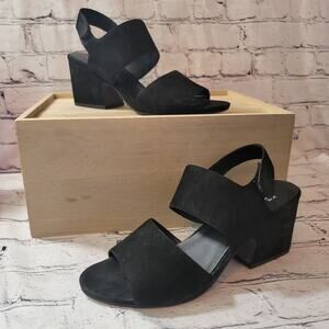 Eileen Fisher - Nubuck Black Strap Sandales- Size 9.5